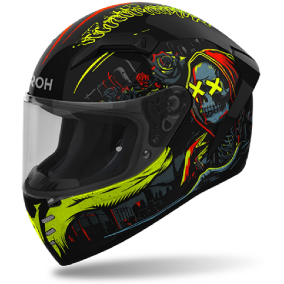 Casque Airoh Connor Double Face Noir Jaune Rouge