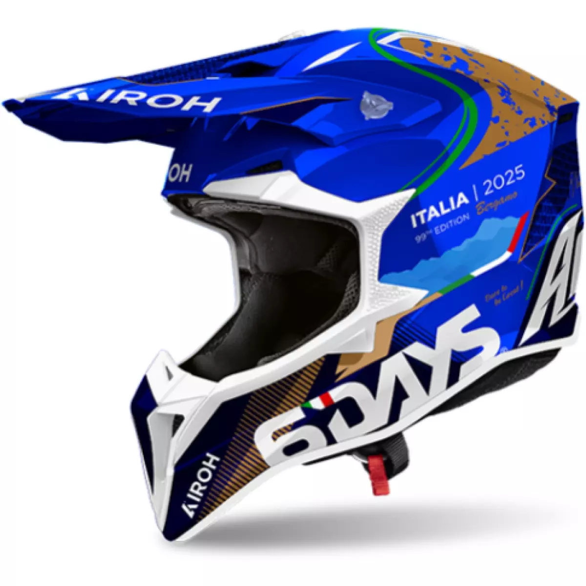 Casque Cross Airoh Wraaap 6Days ® Italy 2025 Bleu