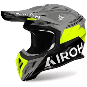 Casque Cross Airoh Aviator Ace 2 Fury Noir Gris Jaune