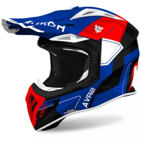 Casque Cross Airoh Aviator Ace 2 Shield Bleu Rouge Blanc