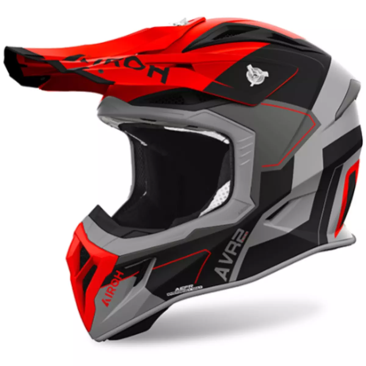 Casque Cross Airoh Aviator Ace 2 Shield Orange Noir Gris Mat - Casque Cross