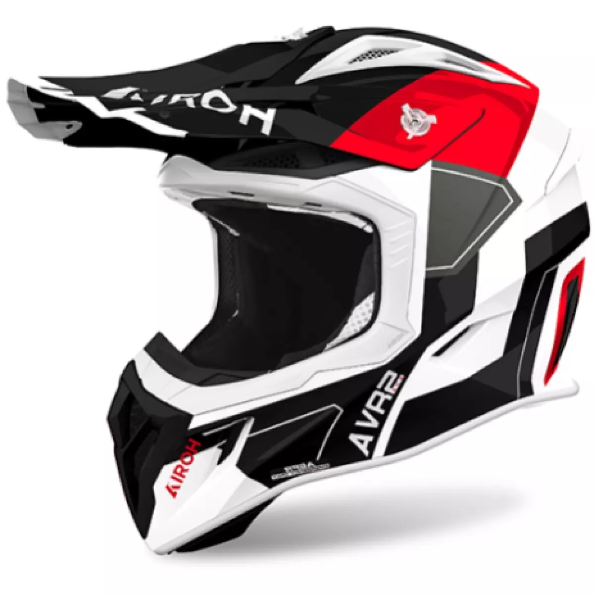 Casque Cross Airoh Aviator Ace 2 Shield Rouge Noir Blanc