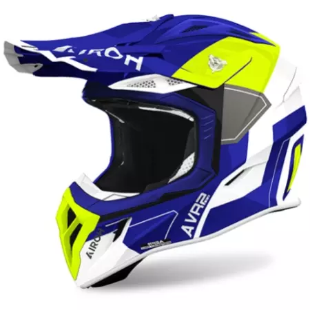 Casque Cross Airoh Aviator Ace 2 Shield Bleu Jaune Blanc