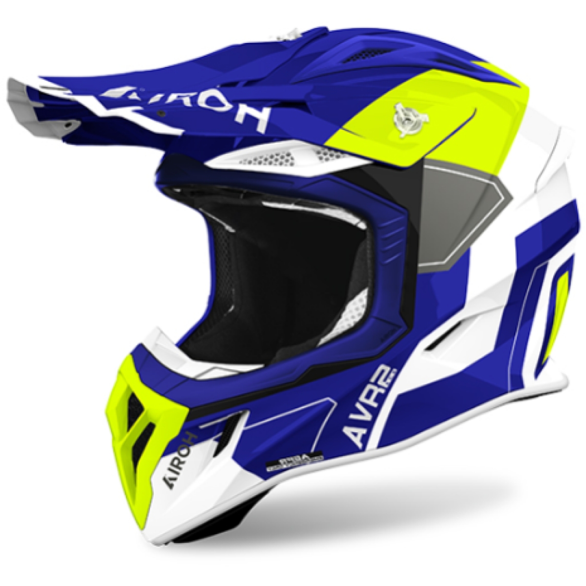 Casque Cross Airoh Aviator Ace 2 Shield Bleu Jaune Blanc