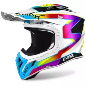 Casque Cross Airoh Aviator Ace 2 Sunrise Blanc Bleu Violet