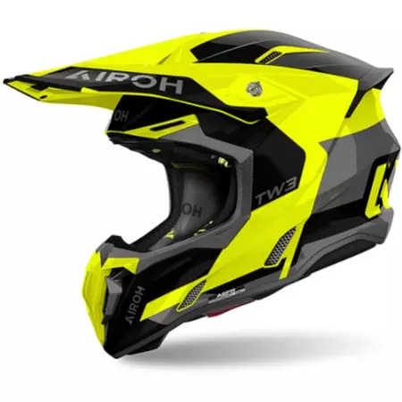 Casque Cross Airoh Twist 3 Fancy Jaune Noir Gris