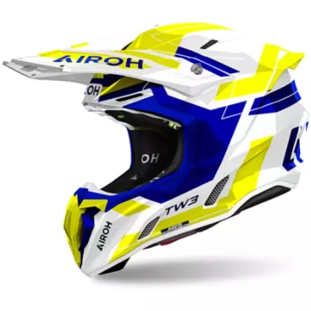 Casque Cross Airoh Twist 3 Dynasty Bleu Jaune Blanc