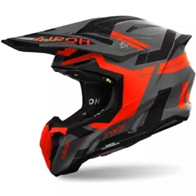 Casque Cross Airoh Twist 3 Dynasty Orange Gris Noir Mat