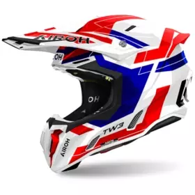 Casque Cross Airoh Twist 3 Dynasty Rouge Bleu Blanc