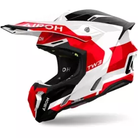 Casque Cross Airoh Twist 3 Fancy Rouge Blanc Noir