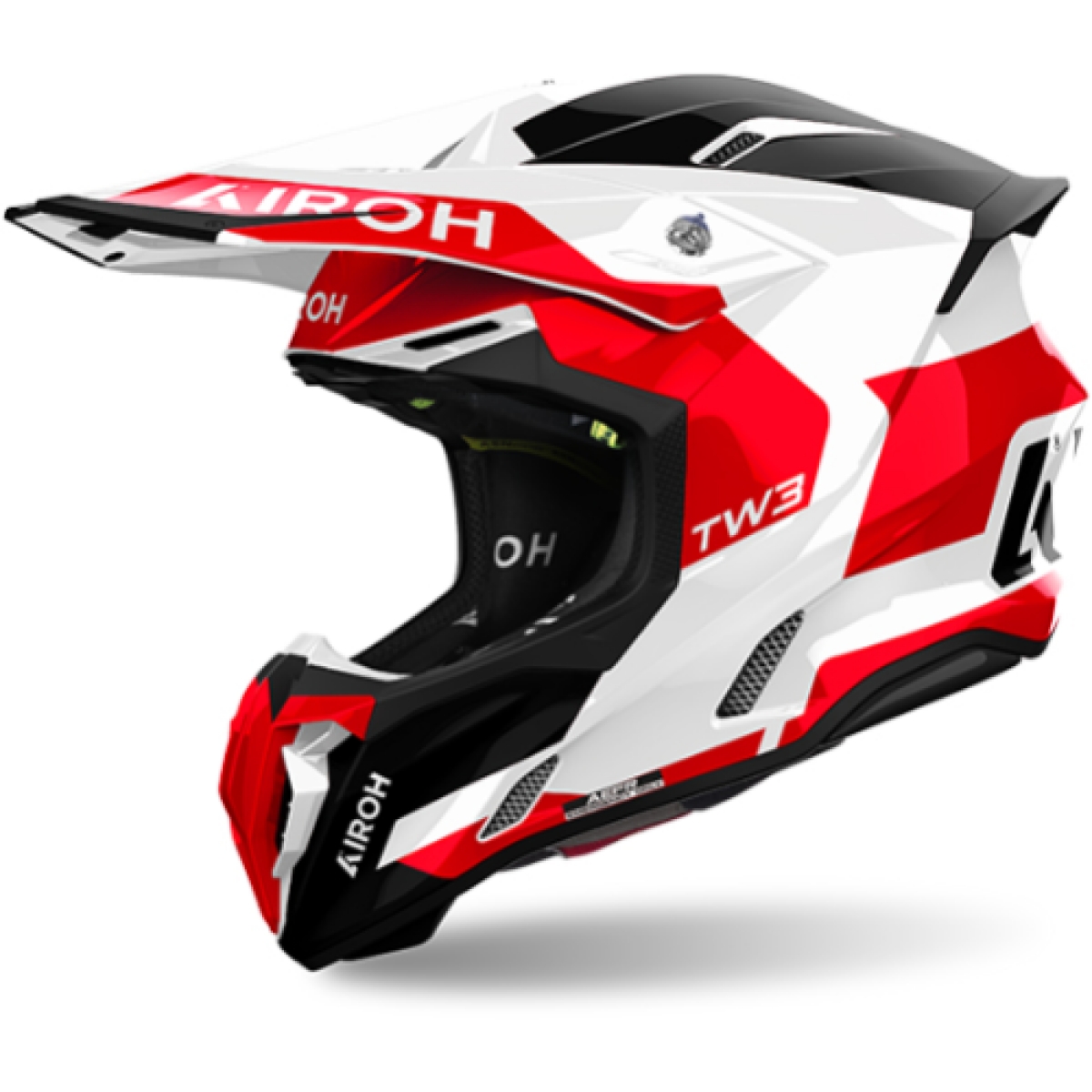 Casque Cross Airoh Twist 3 Fancy Rouge Blanc Noir