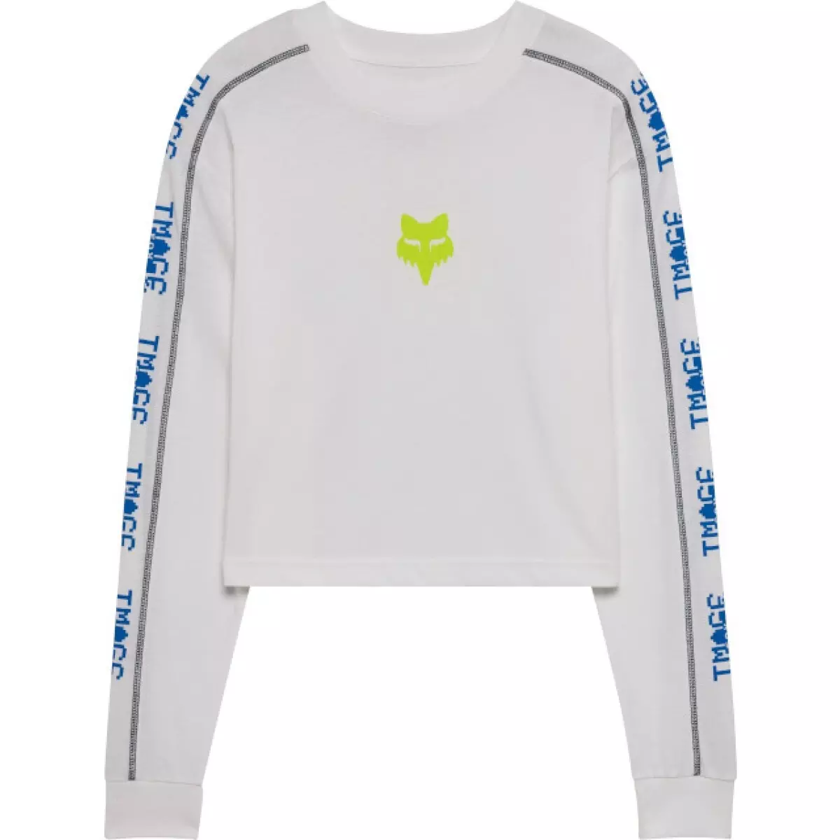 T-Shirt Femme Fox Image Phantom LS Crop Blanc Bleu