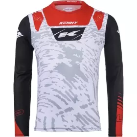 Maillot Cross Kenny Trial Up Blanc Noir Rouge