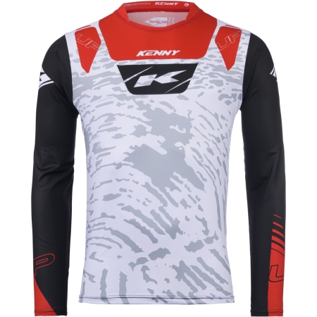 Maillot Cross Kenny Trial Up Blanc Noir Rouge