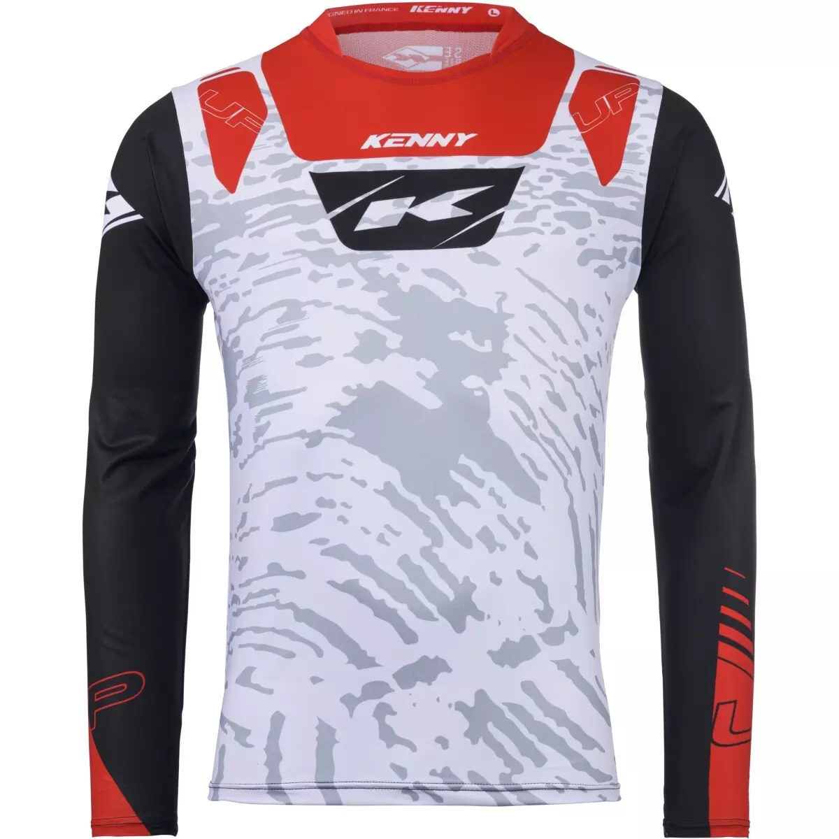 Maillot Cross Kenny Trial Up Blanc Noir Rouge