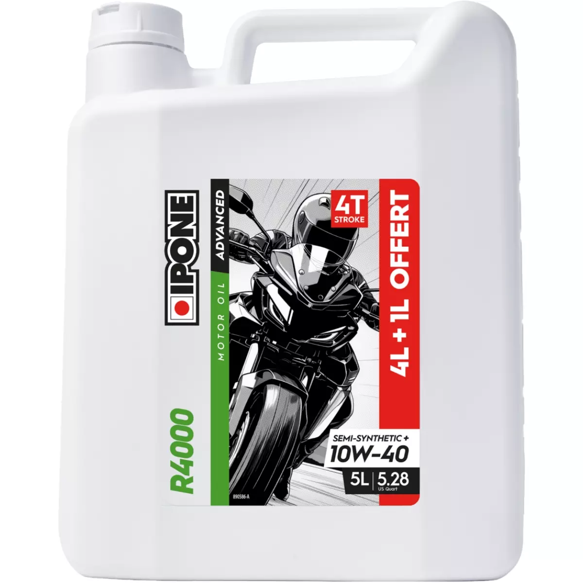 Huile Moteur Ipone R4000 Advanced 4T 10W40 4 Litres + 1 Litre Offert