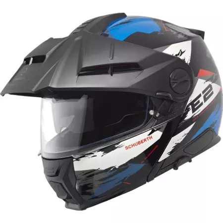 SCHUBERTH Casque modulable Schuberth E2 TRAIL — noir, bleu et blanc