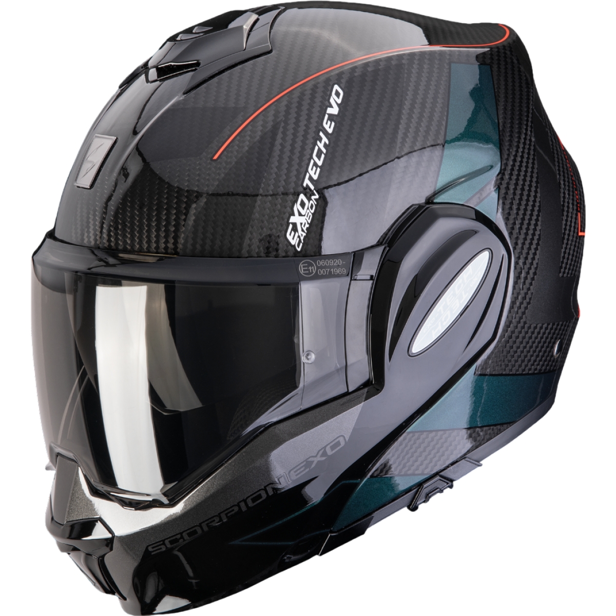 Casque Scorpion Exo-Tech Evo Carbone CAD Noir Vert