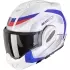 Casque Scorpion Exo-Tech Evo Pro Acuti Blanc Bleu Rouge Brillant