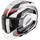 Casque Scorpion Exo-Tech Evo Pro Acuti Gris Noir Rouge Brillant