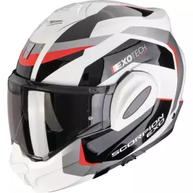 Casque Scorpion Exo-Tech Evo Pro Acuti Gris Noir Rouge Brillant