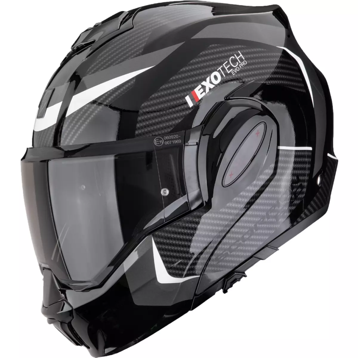Casque Scorpion Exo-Tech Evo Pro Acuti Noir Argent Brillant