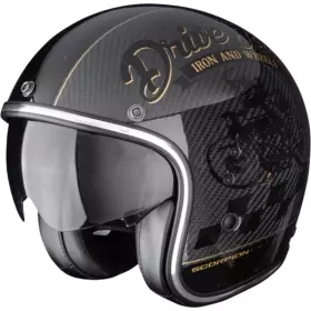Casque Scorpion Belfast Evo Carbone Zippy Noir Or