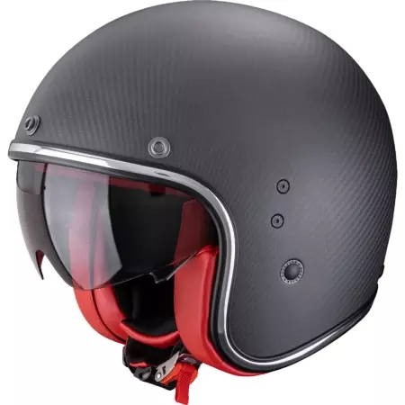 Casque Scorpion Belfast Evo Carbon Noir Rouge Mat