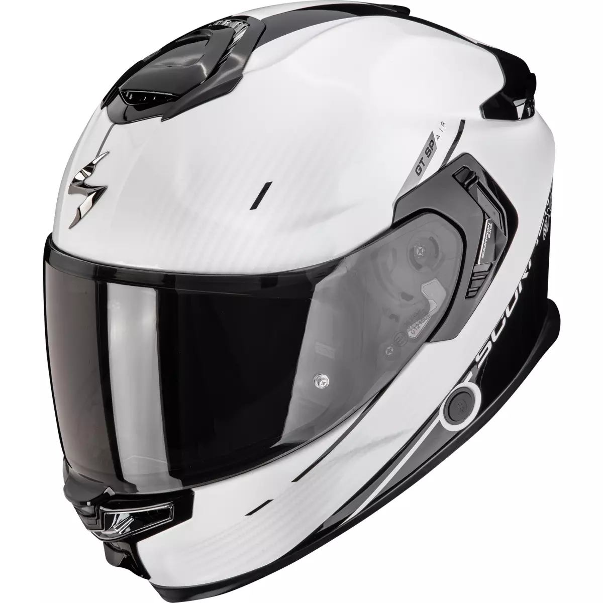 Casque Scorpion Exo-GT SP Air Asphalt Blanc Perle Noir Brillant