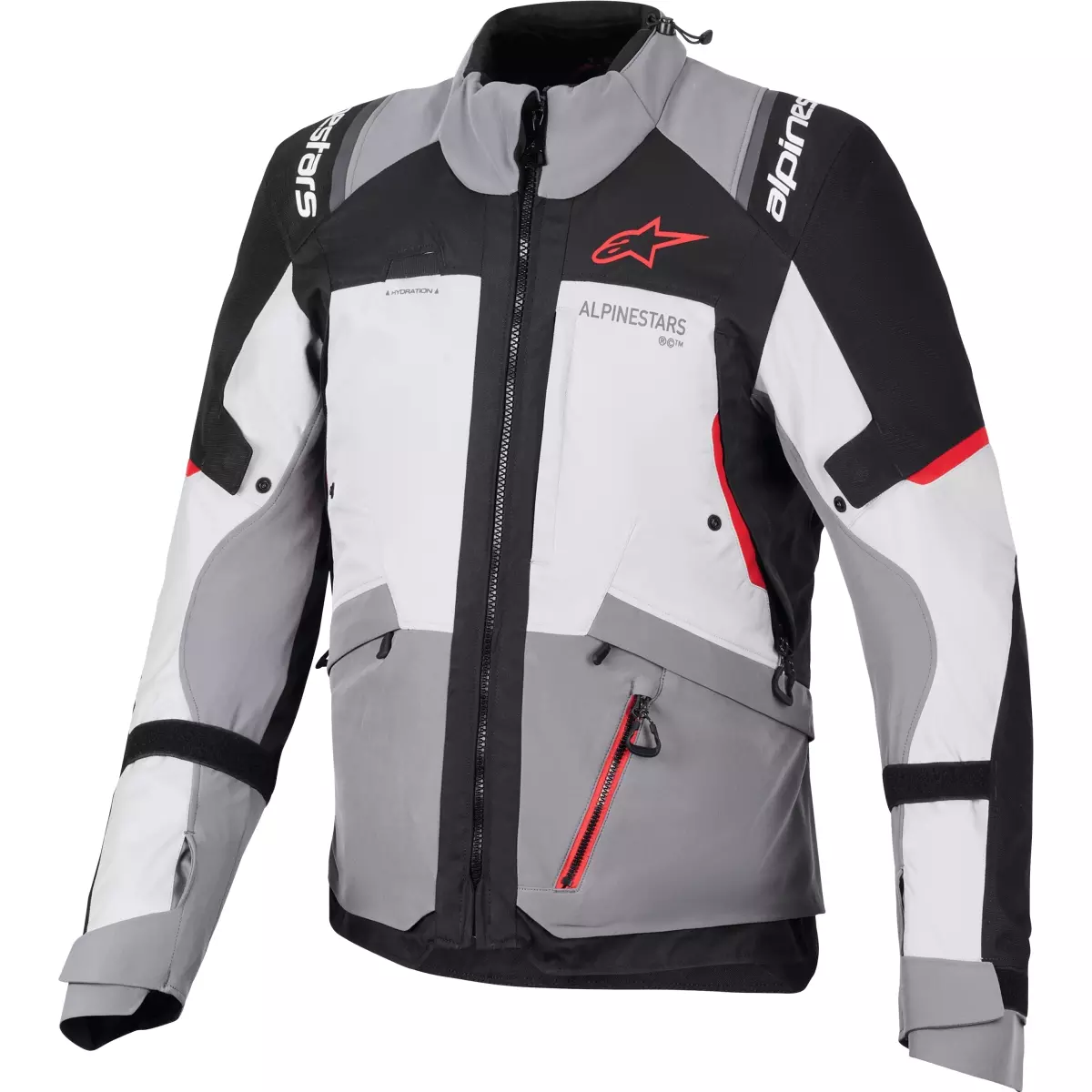 Veste Alpinestars Andes V4 Drystar Gris Foncé Gris Clair Rouge Brillant