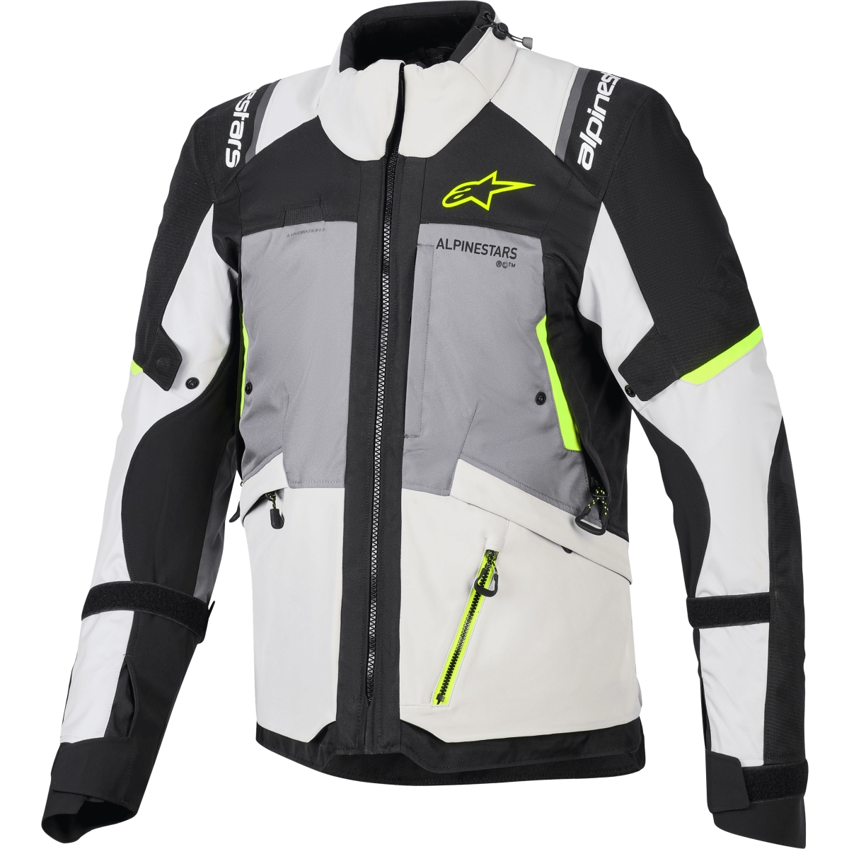 Veste Alpinestars Andes V4 Drystar Gris Foncé Gris Clair Jaune Fluo