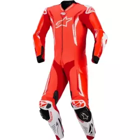 Combinaison 1 Pièce Alpinestars GP Tech V5 Rouge Fluo Rouge Blanc