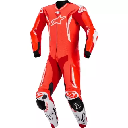 Combinaison 1 Pièce Alpinestars GP Tech V5 Rouge Fluo Rouge Blanc