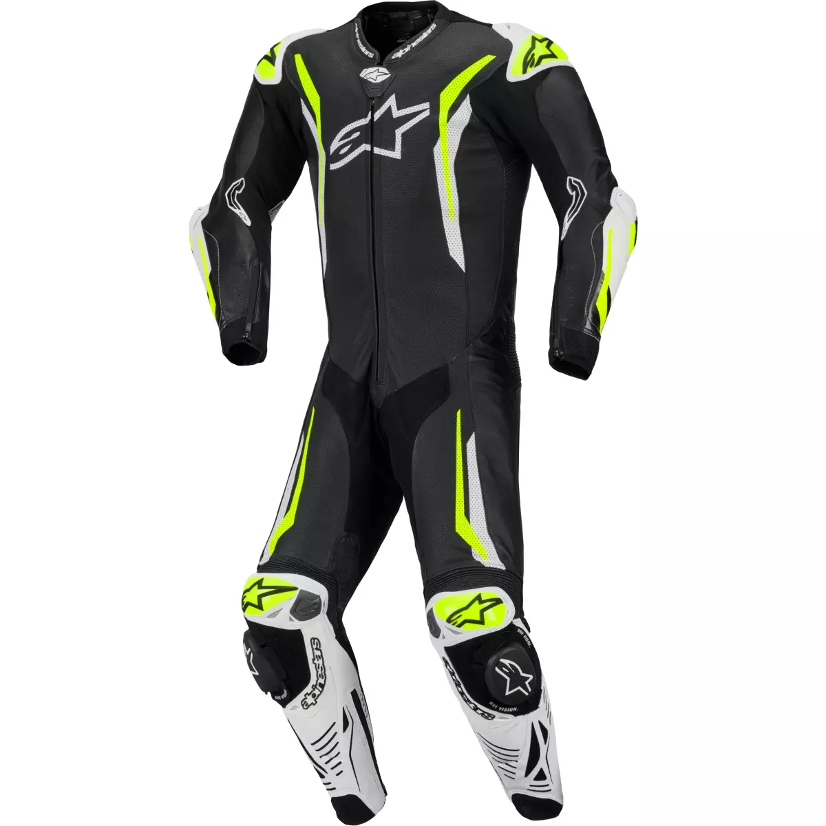 Combinaison 1 Pièce Alpinestars GP Tech V5 Noir Blanc Jaune Fluo