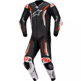 Combinaison 1 Pièce Alpinestars GP Tech V5 Noir Blanc Rouge Fluo