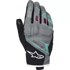 Gants Femme Alpinestars Stella Moblast WP Gris Noir Rose Fluo