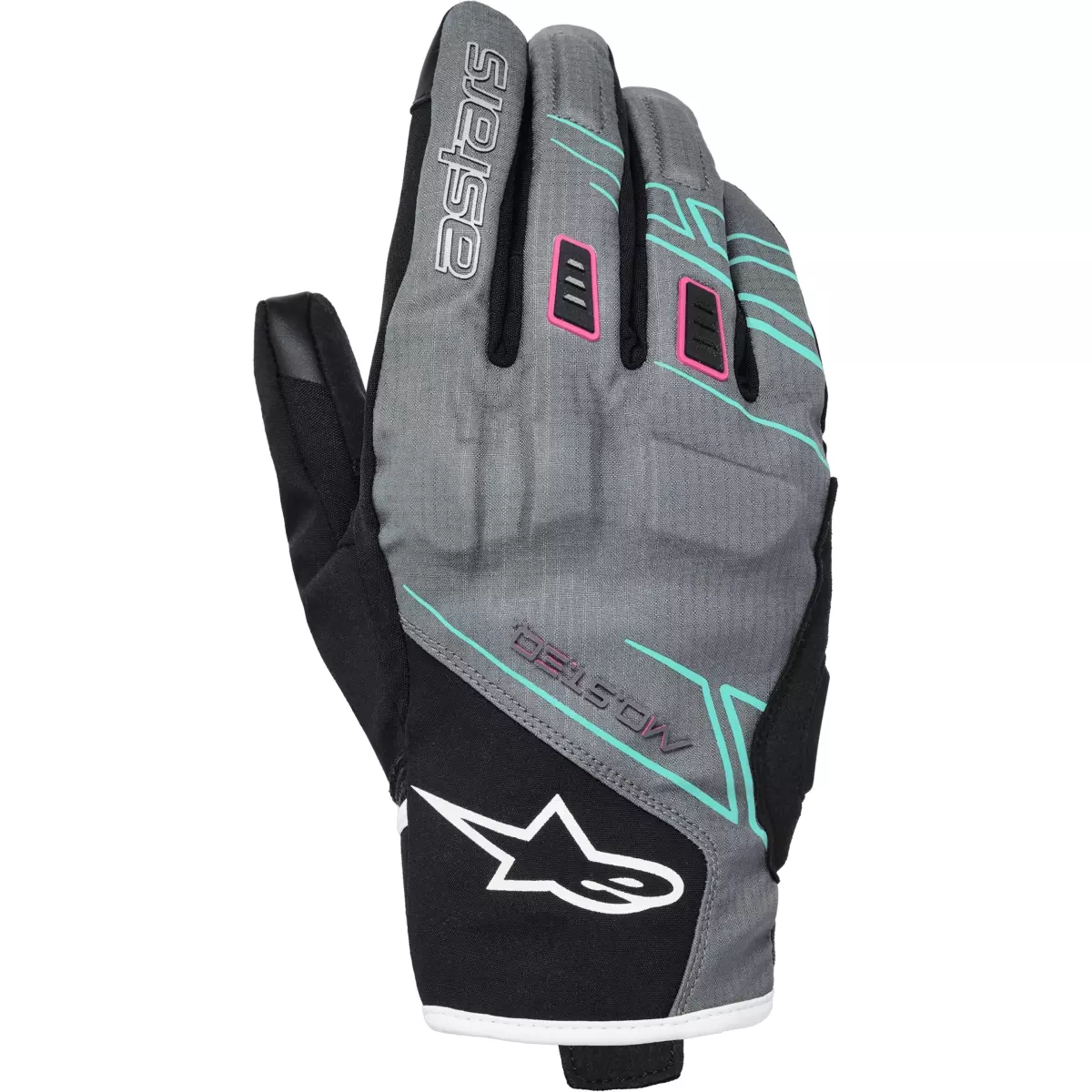 Gants Femme Alpinestars Stella Moblast WP Gris Noir Rose Fluo