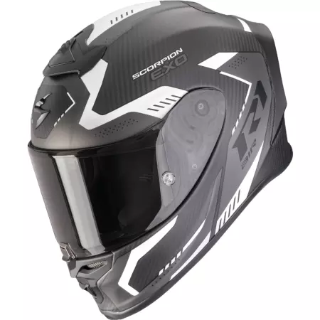 Casque Scorpion Exo-R1 Evo Carbon Air Propel Noir Argent Mat