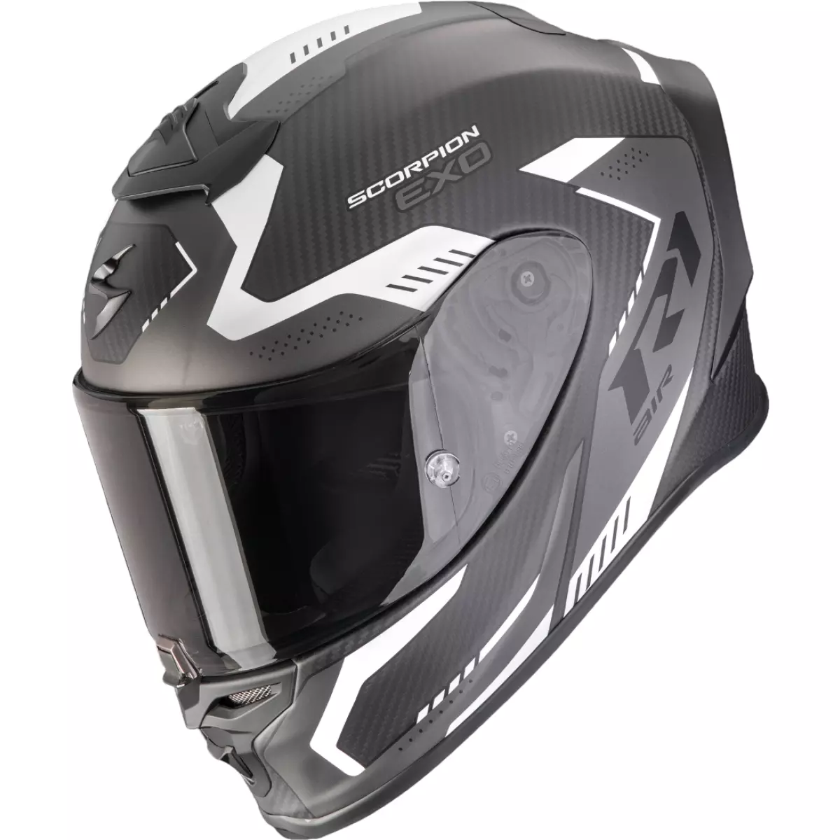 Casque Scorpion Exo-R1 Evo Carbon Air Propel Noir Argent Mat