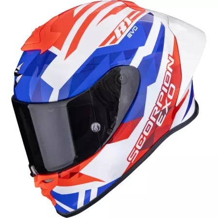 Casque Scorpion Exo-R1 Evo II Air Valere Blanc Rouge Bleu