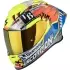 Casque Scorpion Exo-R1 Evo II Air Aron Misano Argent Jaune Fluo Bleu Brillant