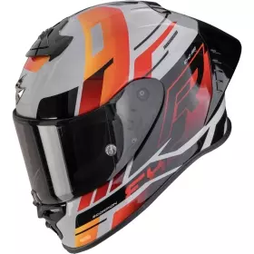 Casque Scorpion Exo-R1 Evo II Air Adrenaline Gris Rouge Orange