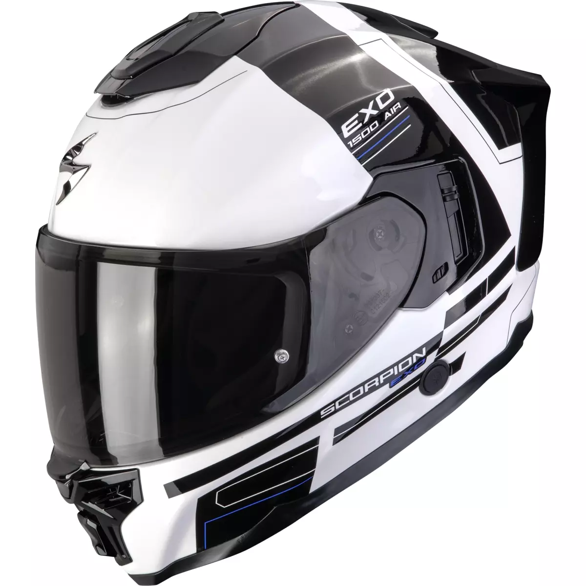 Casque Scorpion Exo-1500 Air Dual Blanc Noir Bleu