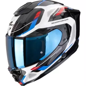 Casque Scorpion Exo-1500 Air Sleek Blanc Rouge Bleu