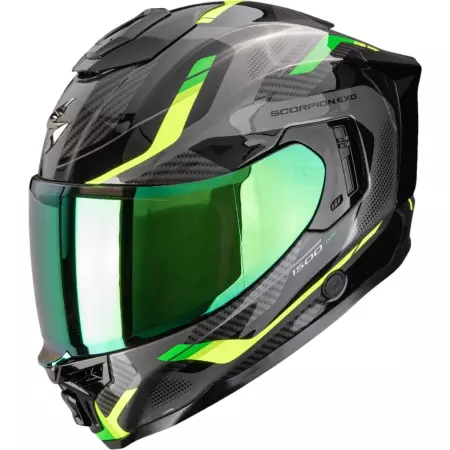 Casque Scorpion Exo-1500 Air Sleek Noir Vert - Casque Intégral SCORPION