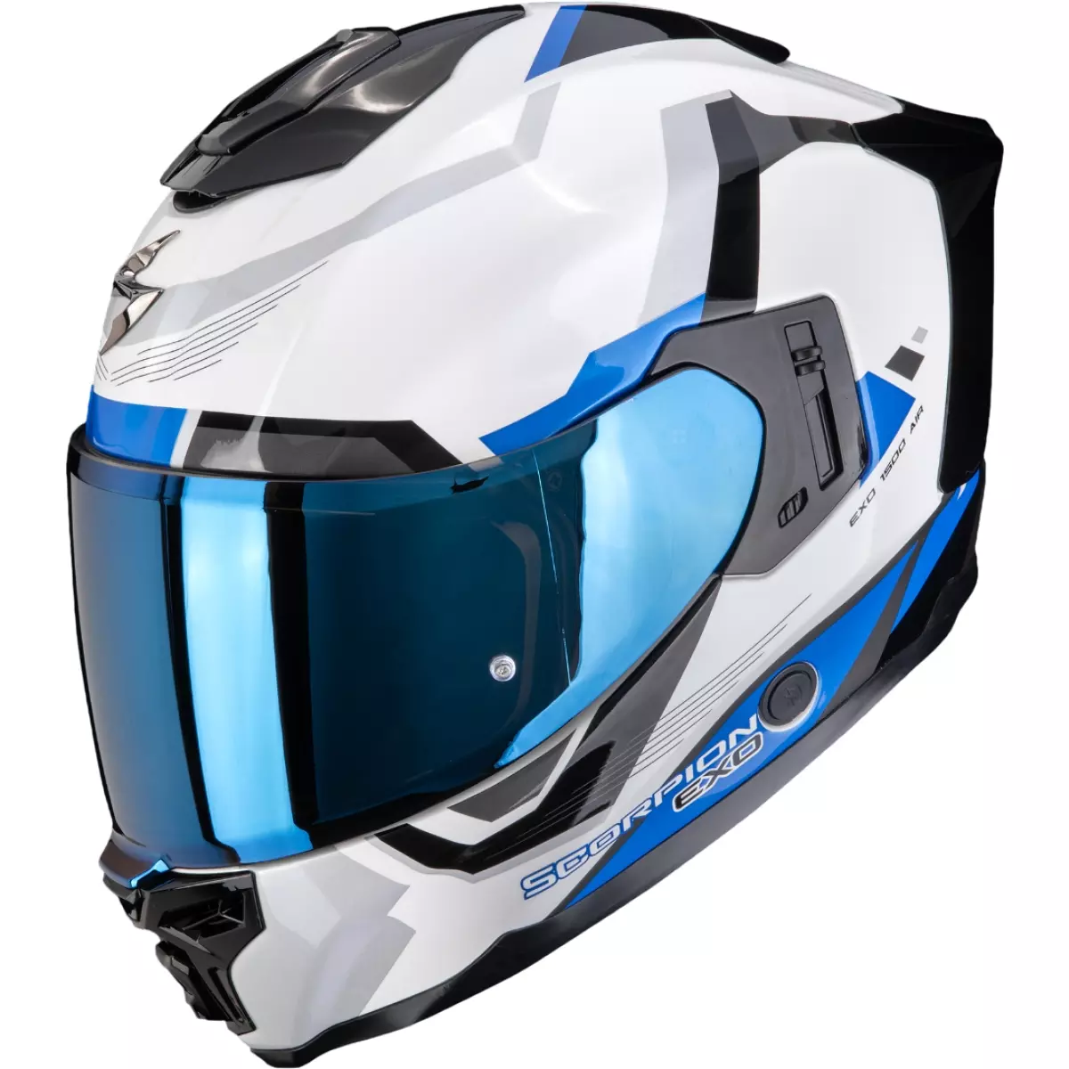 Casque Scorpion Exo-1500 Air Arena Blanc Bleu