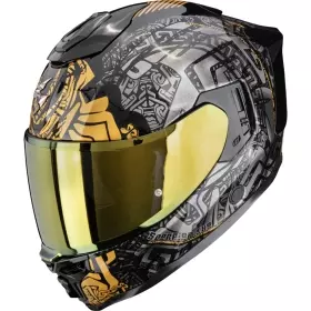 Casque Scorpion Exo-1500 Air Apus Noir Gris Or