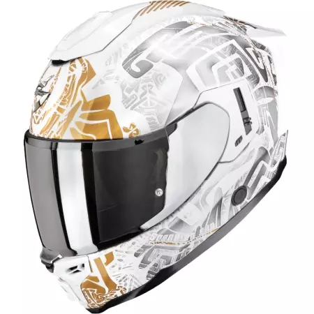 Casque Scorpion Exo-1500 Air Apus Blanc Gris Or - Casque Intégral SCORPION
