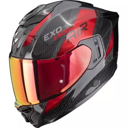 Casque Scorpion Exo-1500 Carbon Air Platted Noir Rouge