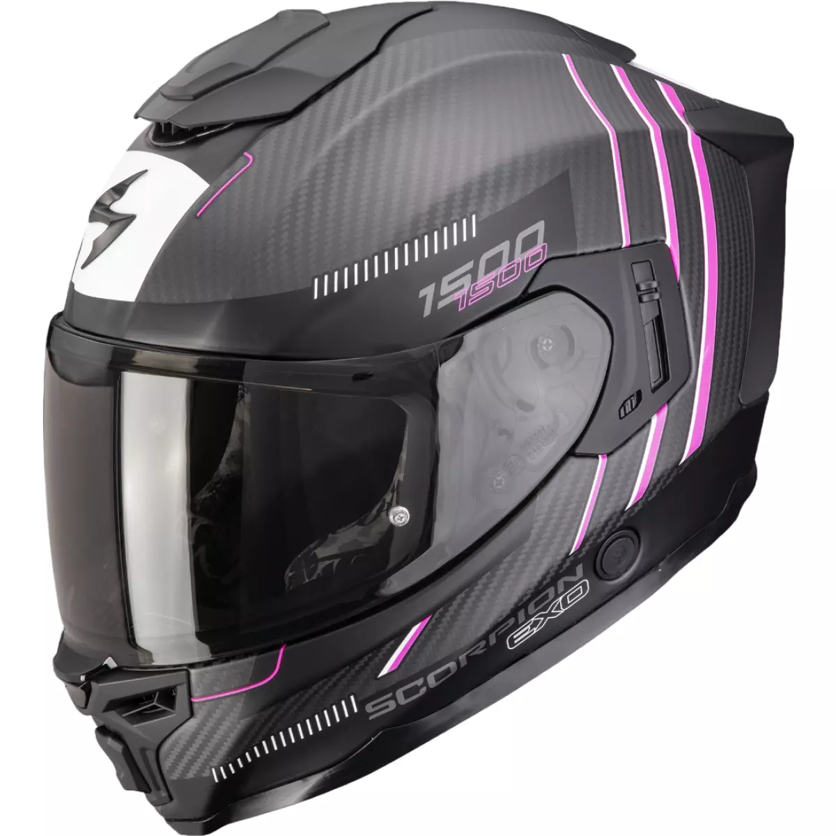 Casque Scorpion Exo-1500 Carbon Air Zity Noir Rose Mat